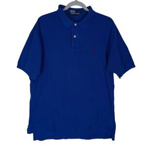 Polo By Ralph Lauren Polo Shirt Mens Large Blue Cotton Short Sleeve Collared